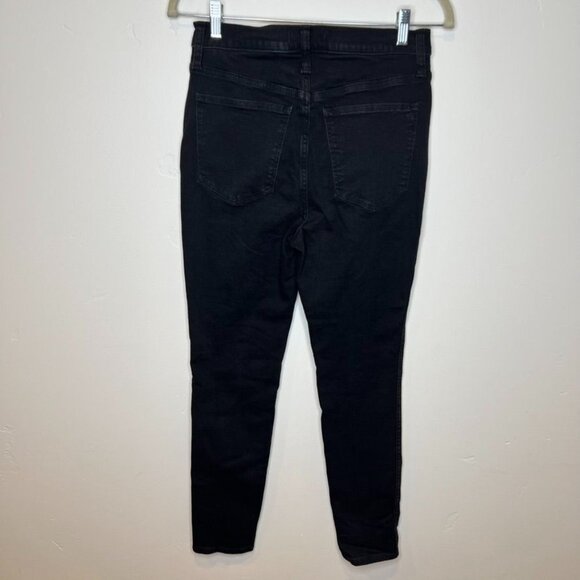 Madewell 10" High-Rise Skinny Jeans Size 28 Black Wash Denim - Picture 5 of 7